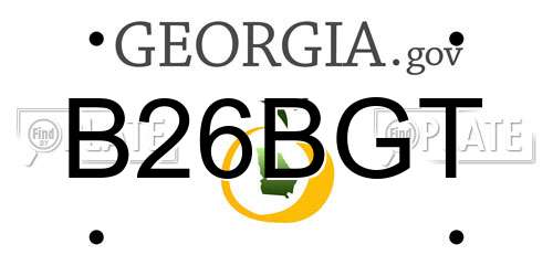 B26BGT Georgia License Plate