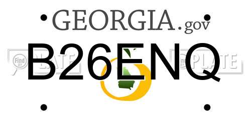 B26ENQ Georgia License Plate