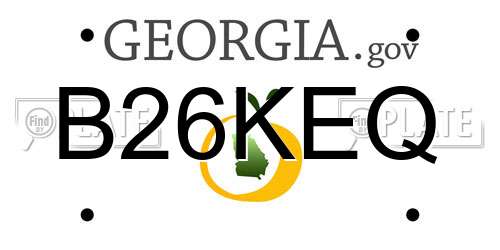 B26KEQ Georgia License Plate