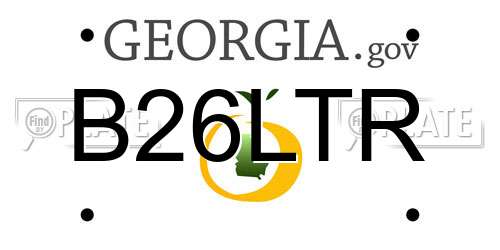 B26LTR Georgia License Plate