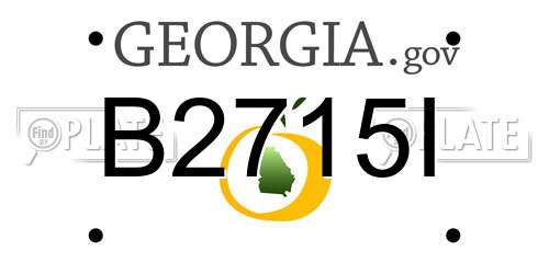 B2715I Georgia License Plate