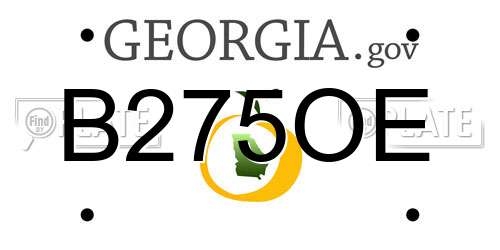 B275OE Georgia License Plate