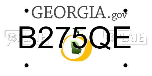 B275QE Georgia License Plate