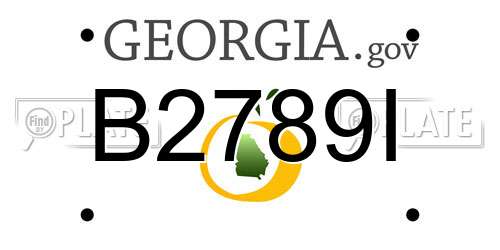 B2789I Georgia License Plate
