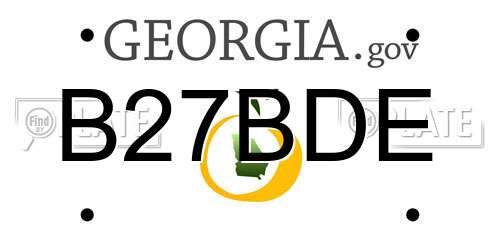 B27BDE Georgia License Plate