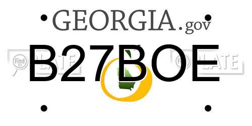 B27BOE Georgia License Plate