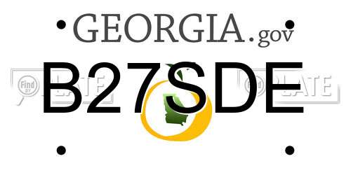 B27SDE Georgia License Plate