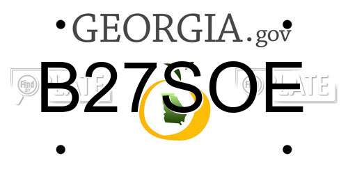 B27SOE Georgia License Plate