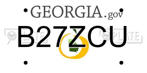 B27ZCU Georgia License Plate