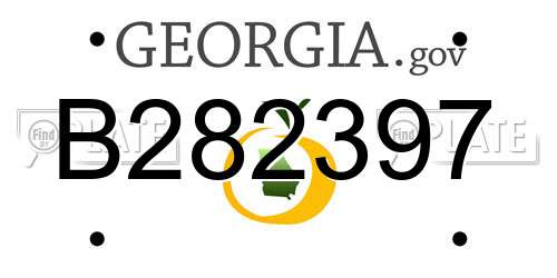 B282397 Georgia License Plate