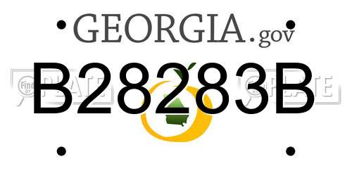 B28283B Georgia License Plate