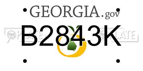 B2843K Georgia License Plate