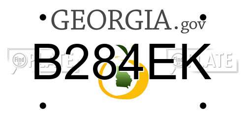 B284EK Georgia License Plate