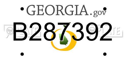 B287392 Georgia License Plate