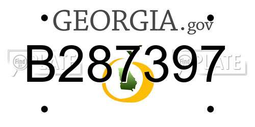 B287397 Georgia License Plate