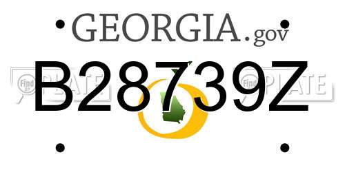 B28739Z Georgia License Plate