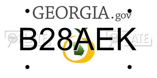 B28AEK Georgia License Plate