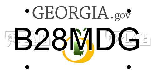 B28MDG Georgia License Plate