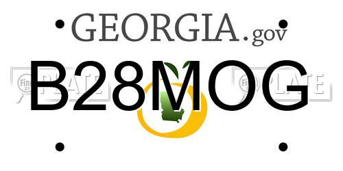 B28MOG Georgia License Plate