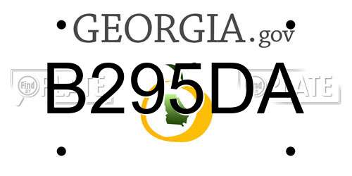 B295DA Georgia License Plate