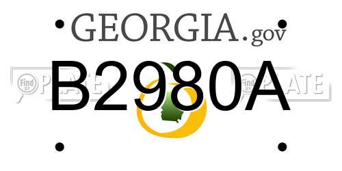 B2980A Georgia License Plate