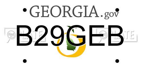 B29GEB Georgia License Plate