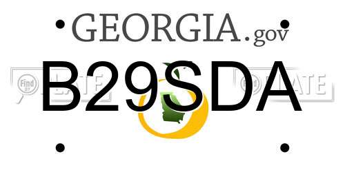 B29SDA Georgia License Plate