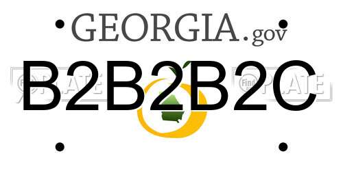 B2B2B2C Georgia License Plate