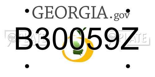 B30059Z Georgia License Plate