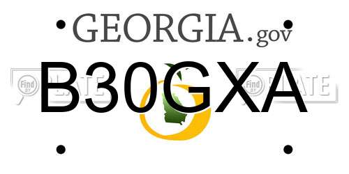 B30GXA Georgia License Plate