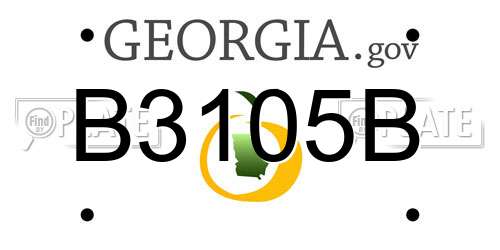 B3105B Georgia License Plate