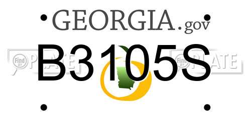 B3105S Georgia License Plate