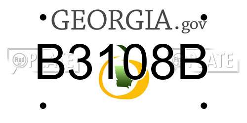 B3108B Georgia License Plate