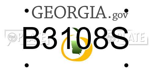 B3108S Georgia License Plate
