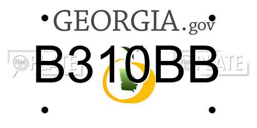 B310BB Georgia License Plate