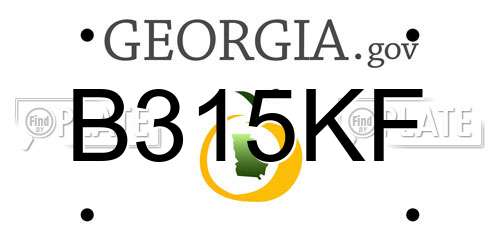 B315KF Georgia License Plate