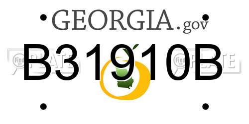 B31910B Georgia License Plate