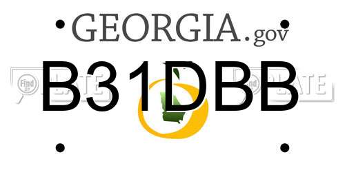 B31DBB Georgia License Plate