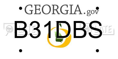 B31DBS Georgia License Plate