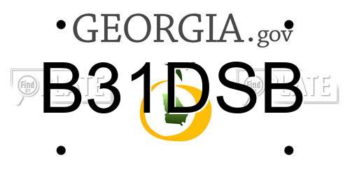 B31DSB Georgia License Plate