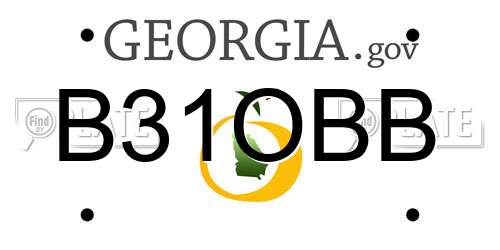 B31OBB Georgia License Plate