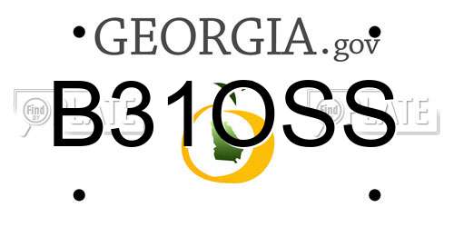 B31OSS Georgia License Plate
