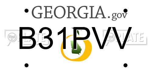 B31PVV Georgia License Plate