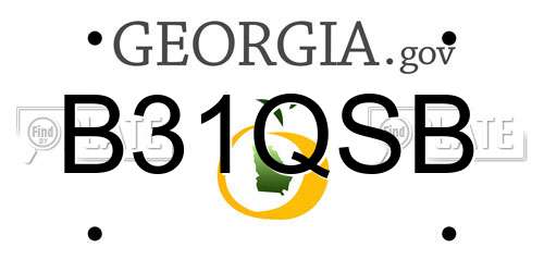 B31QSB Georgia License Plate