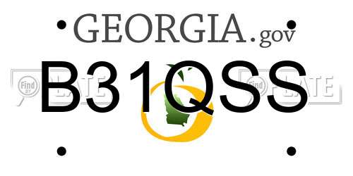 B31QSS Georgia License Plate