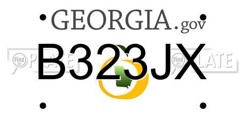 B323JX Georgia License Plate