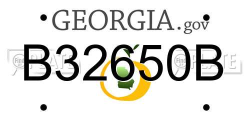 B32650B Georgia License Plate