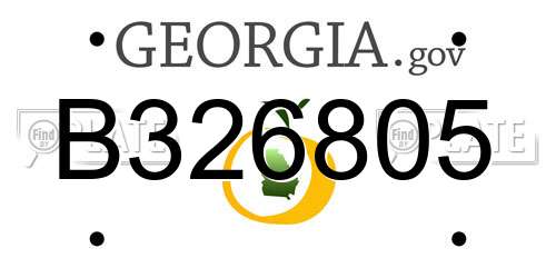 B326805 Georgia License Plate