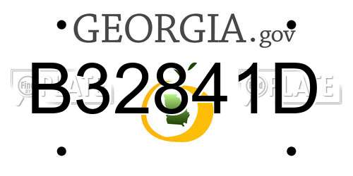 B32841D Georgia License Plate