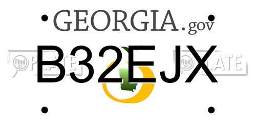 B32EJX Georgia License Plate